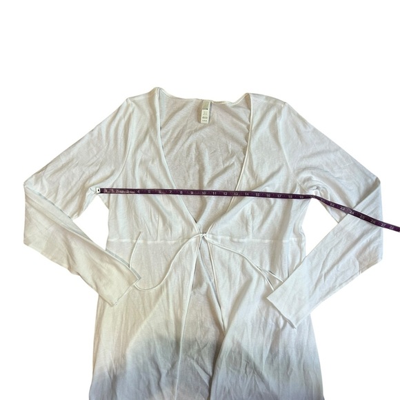 Skims Cotton Cover-Up Tie Front Top White Size XL - Picture 6 of 10